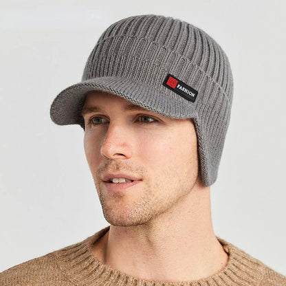 Winter knitted hat for men color swatch navy