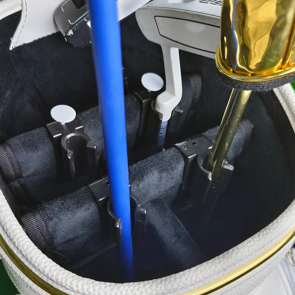 Golf putter clips attached to bag